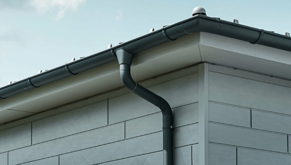 csm PREFA grau Dachrinne P10 Ablaufrohr