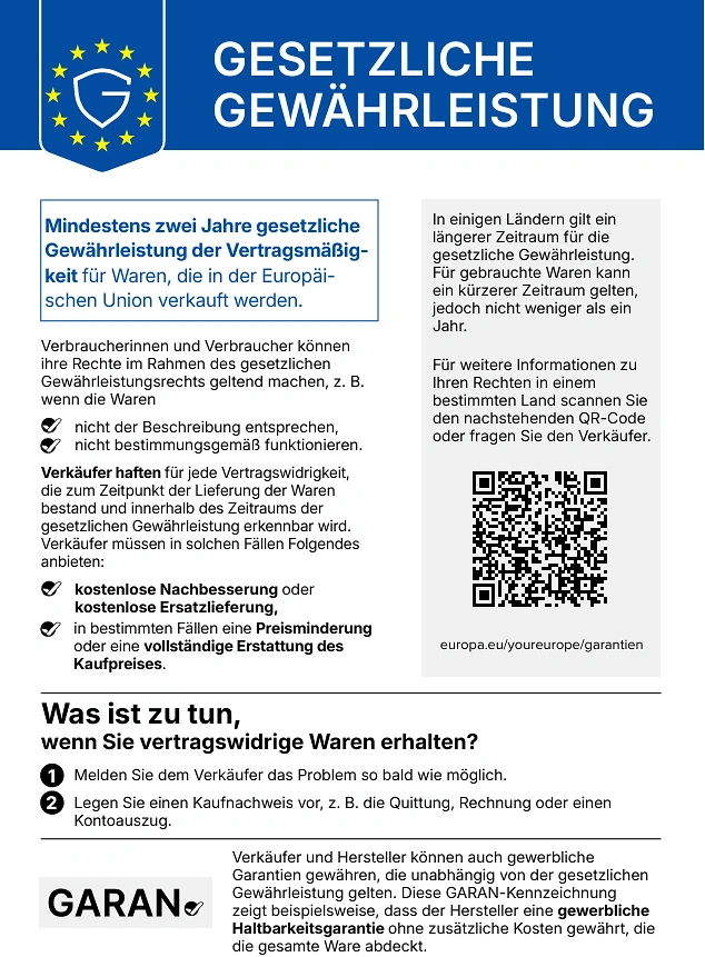 Gesetzliche Gew&auml;hrleistung